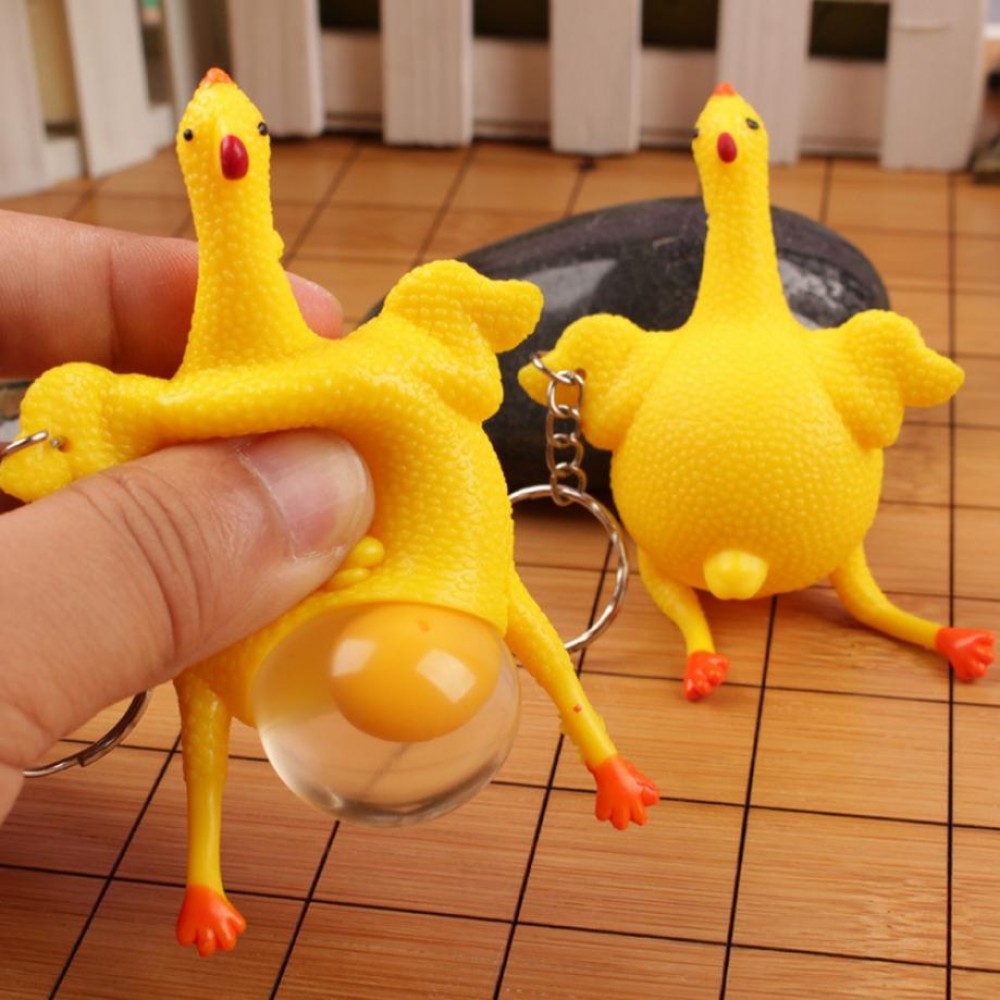 New Cute Soft Funny Squishy Squeeze Toys Chicken and Eggs Key Chain Ornaments Stress Relieve Comfortable Touch Gift