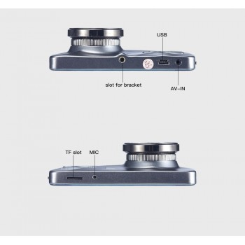 2018New 4.0 Inch IPS Screen Car DVR Dual Lens Car Camera Oncam Dash Camera Full HD 1080P Video 170 Degree Cam Vehicle Camera