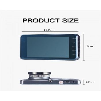 2018New 4.0 Inch IPS Screen Car DVR Dual Lens Car Camera Oncam Dash Camera Full HD 1080P Video 170 Degree Cam Vehicle Camera