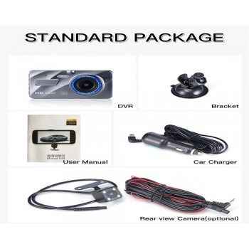 2018New 4.0 Inch IPS Screen Car DVR Dual Lens Car Camera Oncam Dash Camera Full HD 1080P Video 170 Degree Cam Vehicle Camera