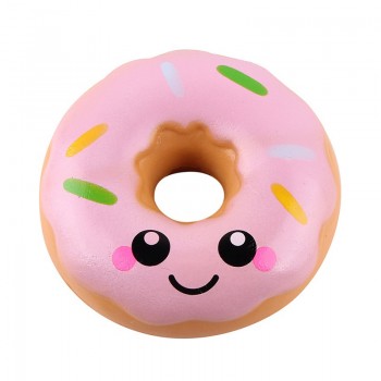 Simulation Donuts Phone Straps Cartoon Smile Face Squishy Slow Rising Anti-strss Photo Props Squeeze Squishy Gift 10*4CM
