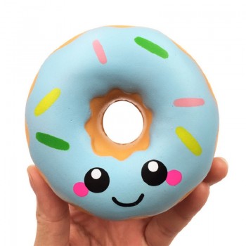 Simulation Donuts Phone Straps Cartoon Smile Face Squishy Slow Rising Anti-strss Photo Props Squeeze Squishy Gift 10*4CM