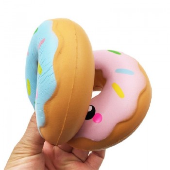 Simulation Donuts Phone Straps Cartoon Smile Face Squishy Slow Rising Anti-strss Photo Props Squeeze Squishy Gift 10*4CM