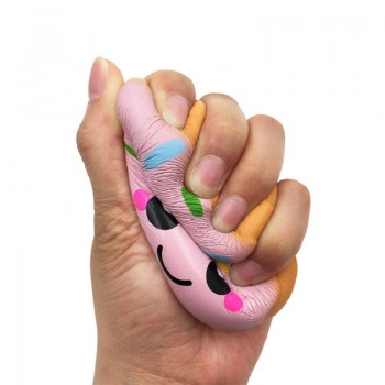 Simulation Donuts Phone Straps Cartoon Smile Face Squishy Slow Rising Anti-strss Photo Props Squeeze Squishy Gift 10*4CM