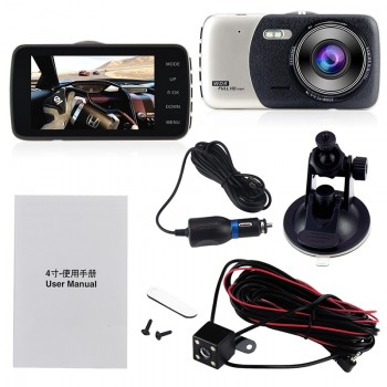 Car DVR 4 Inch IPS Screen Auto Camera Dual Lens FHD 1080P Dash Cam Video Recorder Night Vision G-sensor Registrator