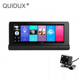 Car DVR Rearview mirror 7 Inch Dual lens FHD Android 5.1 WIFI Bluetooth GPS Navigator ADAS Video Recorder Dash Cam APP Monitor