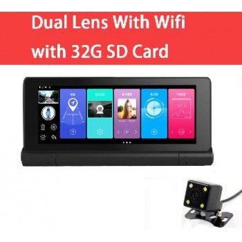 Car DVR Rearview mirror 7 Inch Dual lens FHD Android 5.1 WIFI Bluetooth GPS Navigator ADAS Video Recorder Dash Cam APP Monitor