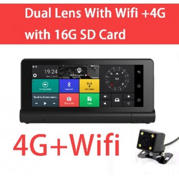 Car DVR Rearview mirror 7 Inch Dual lens FHD Android 5.1 WIFI Bluetooth GPS Navigator ADAS Video Recorder Dash Cam APP Monitor
