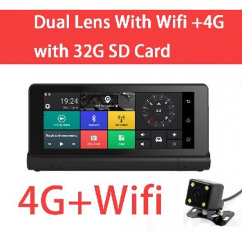 Car DVR Rearview mirror 7 Inch Dual lens FHD Android 5.1 WIFI Bluetooth GPS Navigator ADAS Video Recorder Dash Cam APP Monitor