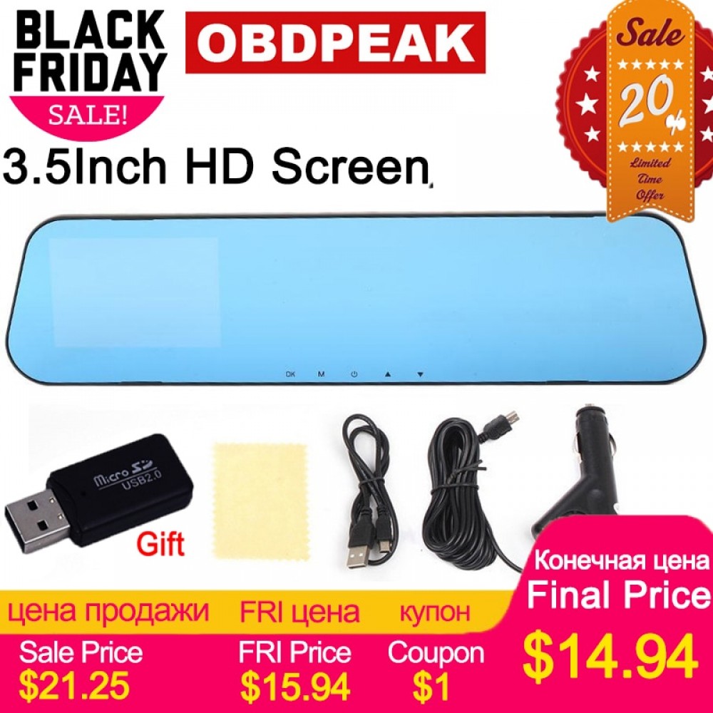 Car Rearview Mirror Dvr Car Full HD Dual Lens Car Camera Video Recorder With Rear view DVR Dash cam Auto Registrator