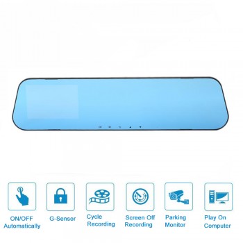 Car Rearview Mirror Dvr Car Full HD Dual Lens Car Camera Video Recorder With Rear view DVR Dash cam Auto Registrator