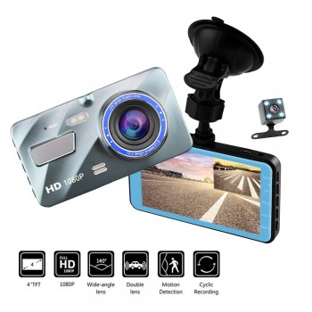 4 HD Screen Single / Dual Lens Car DVR Loop Recorder Motion Detection Night Vision Camera 1080P Rearview Dash Cam Car Recording