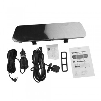 4.3 Screen Dual Lens Car DVR Loop Recorder + Motion Detection Night Vision Camera HD 1080P Rearview Mirror Dash Cam Record Box
