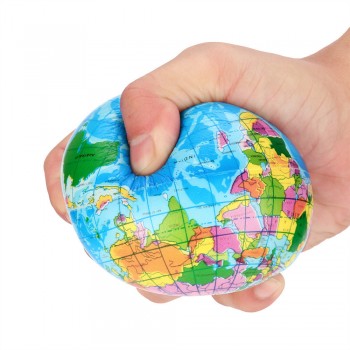 Stress Relief Toy Squeeze Toys 76mm Stress Relief World Map Foam Ball Atlas Globe Palm Ball Planet Earth Ball