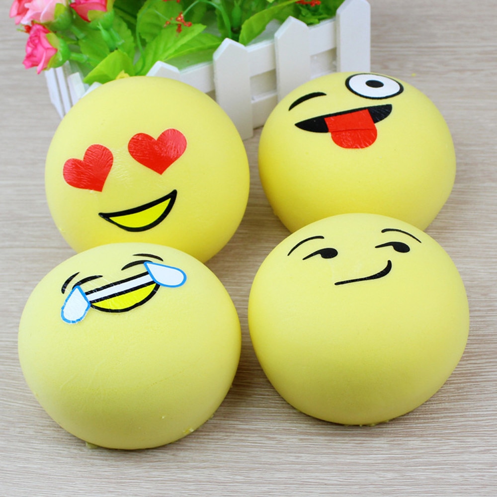 1pcCute Mochi Squishies Emoji Super Slow Rising Fruits Scented Squeeze Stress Relief Toys for children for kid