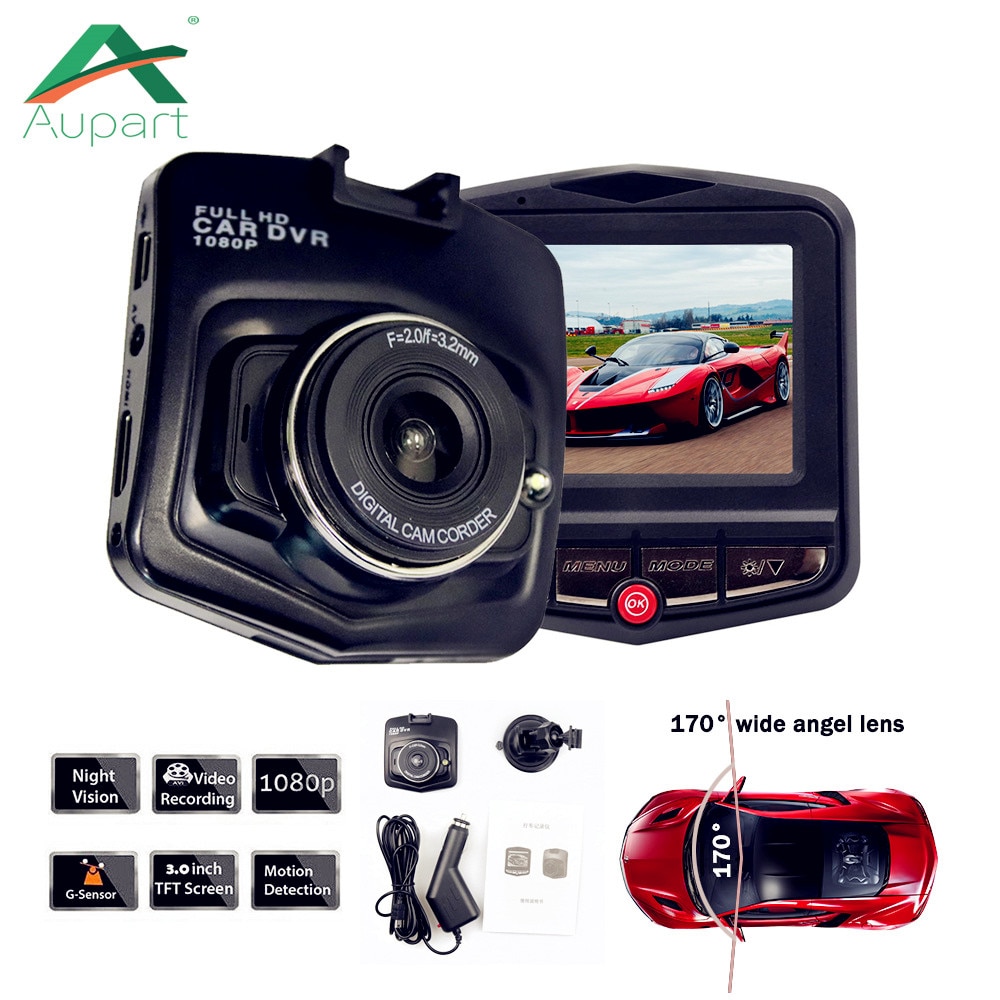 mini car dvr dash cam FHD 1080P 2.4 LCD car detector GT300 car camera support multi-languge menu dvr car rearview mirror camera