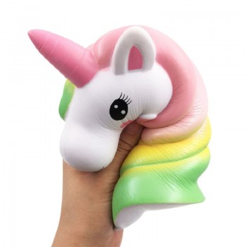Jumbo Colorful Unicorn Head Squishy Soft Slow Rising Scented Squishies Kids Grownups Stress Relief Squeeze Toys Toy 13*11*7.5CM