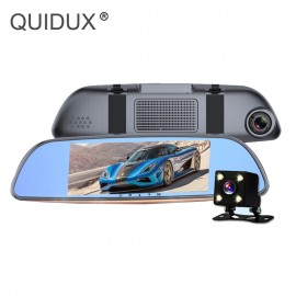QUIDUX Rearview Mirror 7.0  Touch Screen Car DVR Dual lens Full HD 1080P Video 170 Degree Dash Cam Camera Parking monitoring