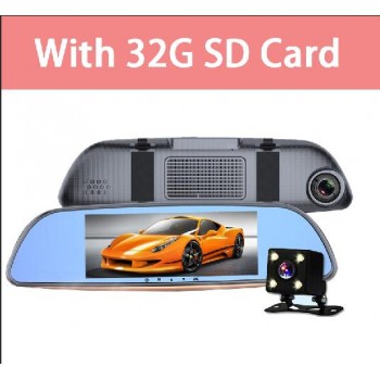 QUIDUX Rearview Mirror 7.0  Touch Screen Car DVR Dual lens Full HD 1080P Video 170 Degree Dash Cam Camera Parking monitoring
