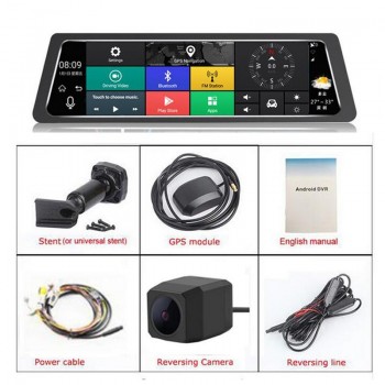 Car DVR Rearview Mirror 10 inch IPS Android 3G GPS Navigator Wifi Dash Cam In Car Video Camera Full HD Dual Lens camera 1080P