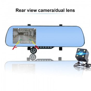 Car DVR Full HD 1080P 5 GPS Navigation Wifi Android Dash Cam Dual Lens Parking Rearview Mirror Camera Video Recorder G-sensor