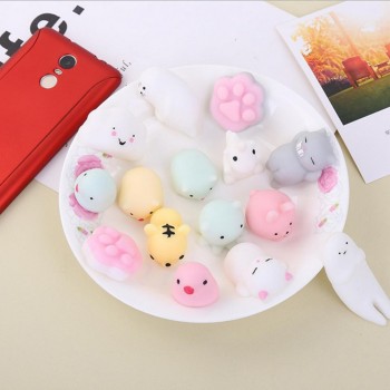 1 Pc Squeeze Squishy Toy Mini Soft Silicone Hand Squeeze Squishy Animals Cat Pig Cake Rubber Squish Antisterss Fidget Toy Gift