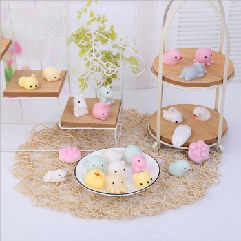 1 Pc Squeeze Squishy Toy Mini Soft Silicone Hand Squeeze Squishy Animals Cat Pig Cake Rubber Squish Antisterss Fidget Toy Gift