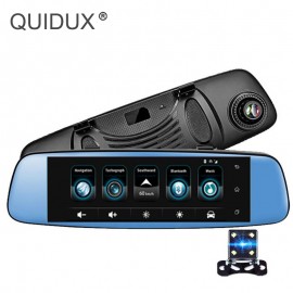 QUIDUX 3G Smart Rearview Mirror Camera Android 8 Car DVR Touch Video Recorder GPS Bluetooth WIFI ADAS RAM 1G/ROM 16G Dash Cam