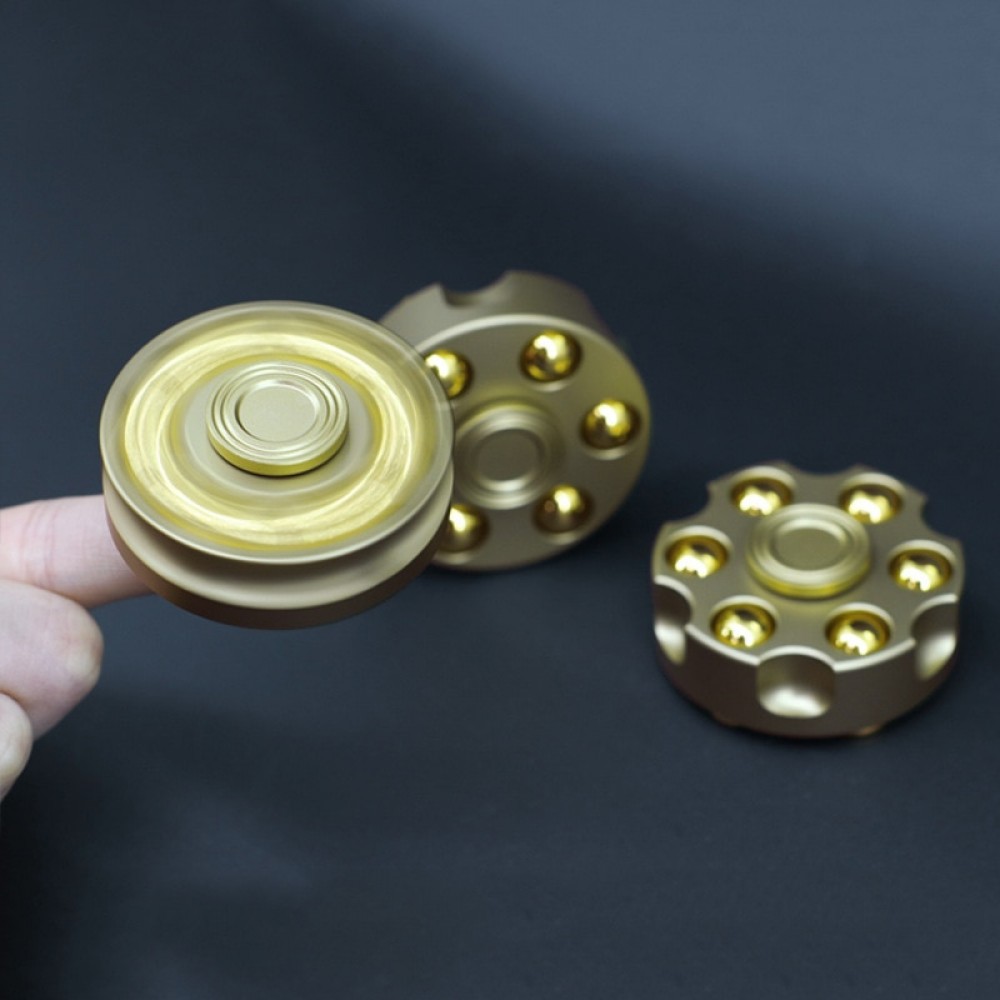 Mylitdear Unique Brass Gun Revolver Bullet Fidget Spinner Copper Hand Spinners Metal Stress Figet Spiner Lasting Finger Spinner