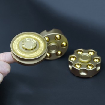 Mylitdear Unique Brass Gun Revolver Bullet Fidget Spinner Copper Hand Spinners Metal Stress Figet Spiner Lasting Finger Spinner