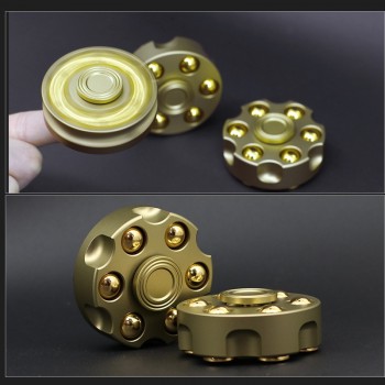 Mylitdear Unique Brass Gun Revolver Bullet Fidget Spinner Copper Hand Spinners Metal Stress Figet Spiner Lasting Finger Spinner