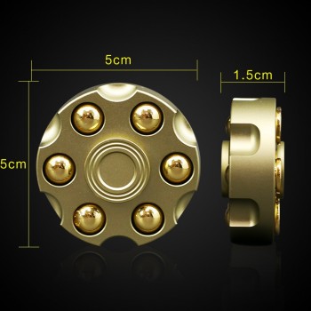 Mylitdear Unique Brass Gun Revolver Bullet Fidget Spinner Copper Hand Spinners Metal Stress Figet Spiner Lasting Finger Spinner