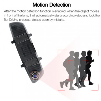 car dvr dual dashcam full hd 1920x1080 5inch drive recorder video registrator car rearview camera coche mirror dash cam black