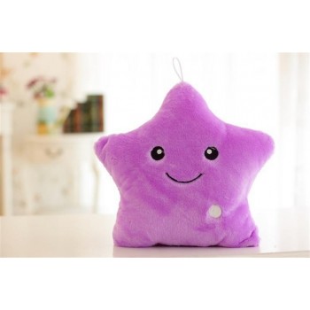 34CM Creative Toy Luminous Pillow Soft Stuffed Plush Glowing Colorful Stars Cushion Led Light Toys Gift For Kids Children Girls