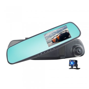 Full HD 1080P Auto 4.3 Inch Rearview Dual Lens Registratory Camcorder Car Dvr Camera Mirror Digital Video Recorder