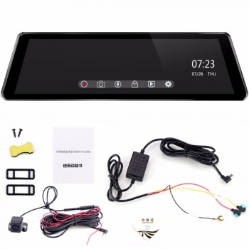 car dvr dashcam full hd 1080P 10 Touch Screen car camera automovil G-sensor video registrator stream media dual dash cam adas