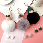 1PCS Cute Cartoon Doll Keychain Fur Ball Plush KeyChain Keyring Women Handbag Car Key Holder Bag Pendant Toys for Kids Gift