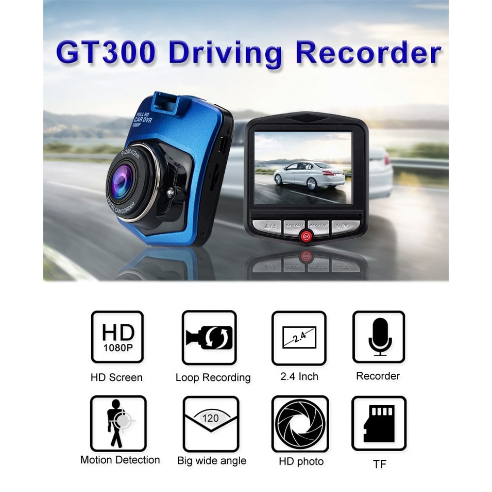 mini DVR GT300 Dash camera Mini Car DVR Dashcam Full HD 1080P Digital Video Registrator Recorder auto Dash Cam Monitor Detection