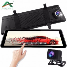 car dvr dashcam full hd 1080P 10 Touch Screen stream media car camera automovil G-sensor video registrator dual dash cam adas