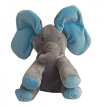 Peek A Boo Elephant Stuffed Animals amp; Plush Doll Music Elephant Educational Anti-stress Plush Electric Toy For Baby