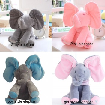 Peek A Boo Elephant Stuffed Animals amp; Plush Doll Music Elephant Educational Anti-stress Plush Electric Toy For Baby