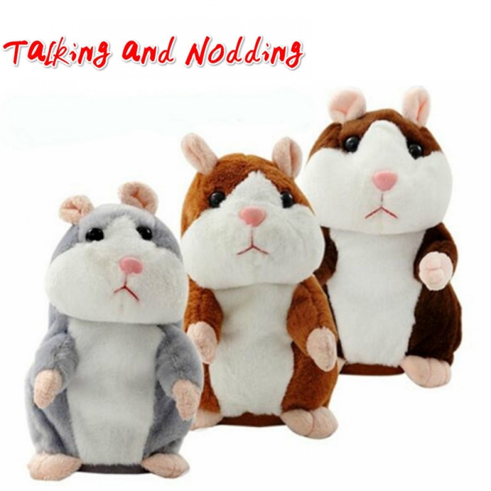 Talking Hamster Sound Toys Electric Toys Plush Stuffed Animals Cheeky Hamster Toy Speak Hamster Early Education Toy for Kid Gift