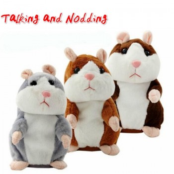 Talking Hamster Sound Toys Electric Toys Plush Stuffed Animals Cheeky Hamster Toy Speak Hamster Early Education Toy for Kid Gift