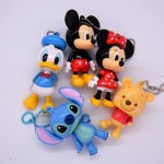 Disney Mickey Mouse Cartoon doll Pendant Joint Movable Car KeyChain children bag pendant Minnie doll model girl boy toy gift