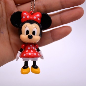 Disney Mickey Mouse Cartoon doll Pendant Joint Movable Car KeyChain children bag pendant Minnie doll model girl boy toy gift