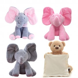 1pc 30cm Singing Elephant bear Electronic music Plush Toy Game Doll Educational soft stuffed anti-stress Child cute kawaii gift