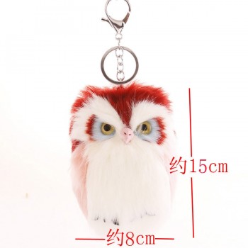 Mini Plush Real Life owl Fur Ball keychain Cute Fashion Kids Plush Dolls Pom Pom Soft fluffy Charm Baby For Girls Women gift