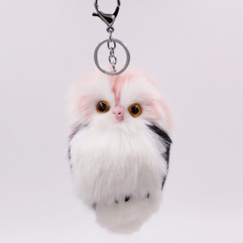Mini Plush Real Life owl Fur Ball keychain Cute Fashion Kids Plush Dolls Pom Pom Soft fluffy Charm Baby For Girls Women gift