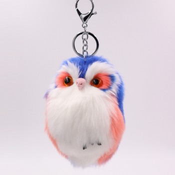Mini Plush Real Life owl Fur Ball keychain Cute Fashion Kids Plush Dolls Pom Pom Soft fluffy Charm Baby For Girls Women gift
