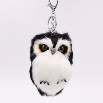 Mini Plush Real Life owl Fur Ball keychain Cute Fashion Kids Plush Dolls Pom Pom Soft fluffy Charm Baby For Girls Women gift
